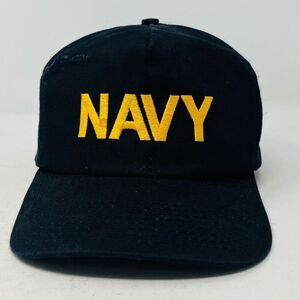 Navy Armed Forces Military Baseball Cap Snapback One Size Black Gold P Caps Mens